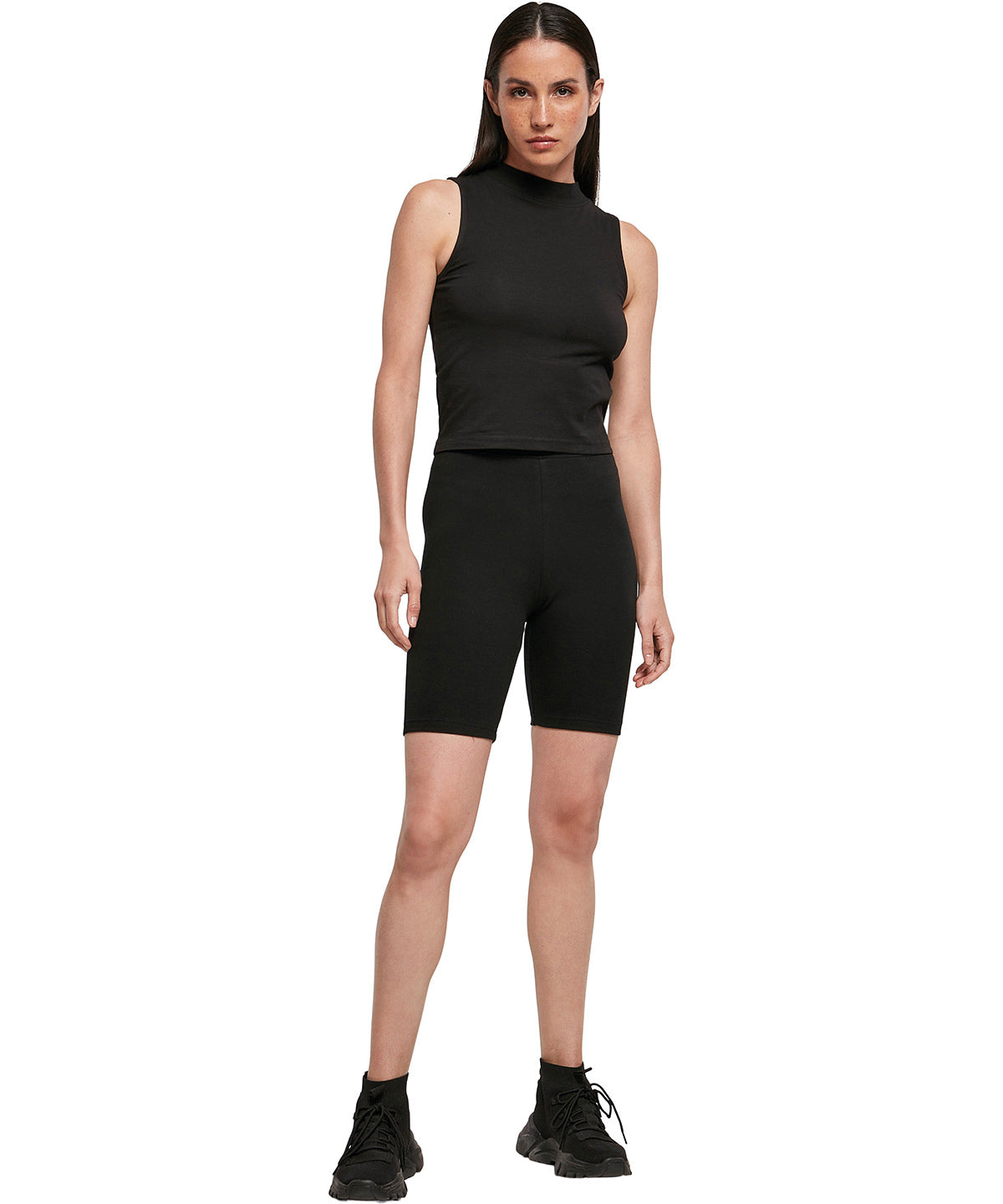 Womens high waist cycle shorts | black