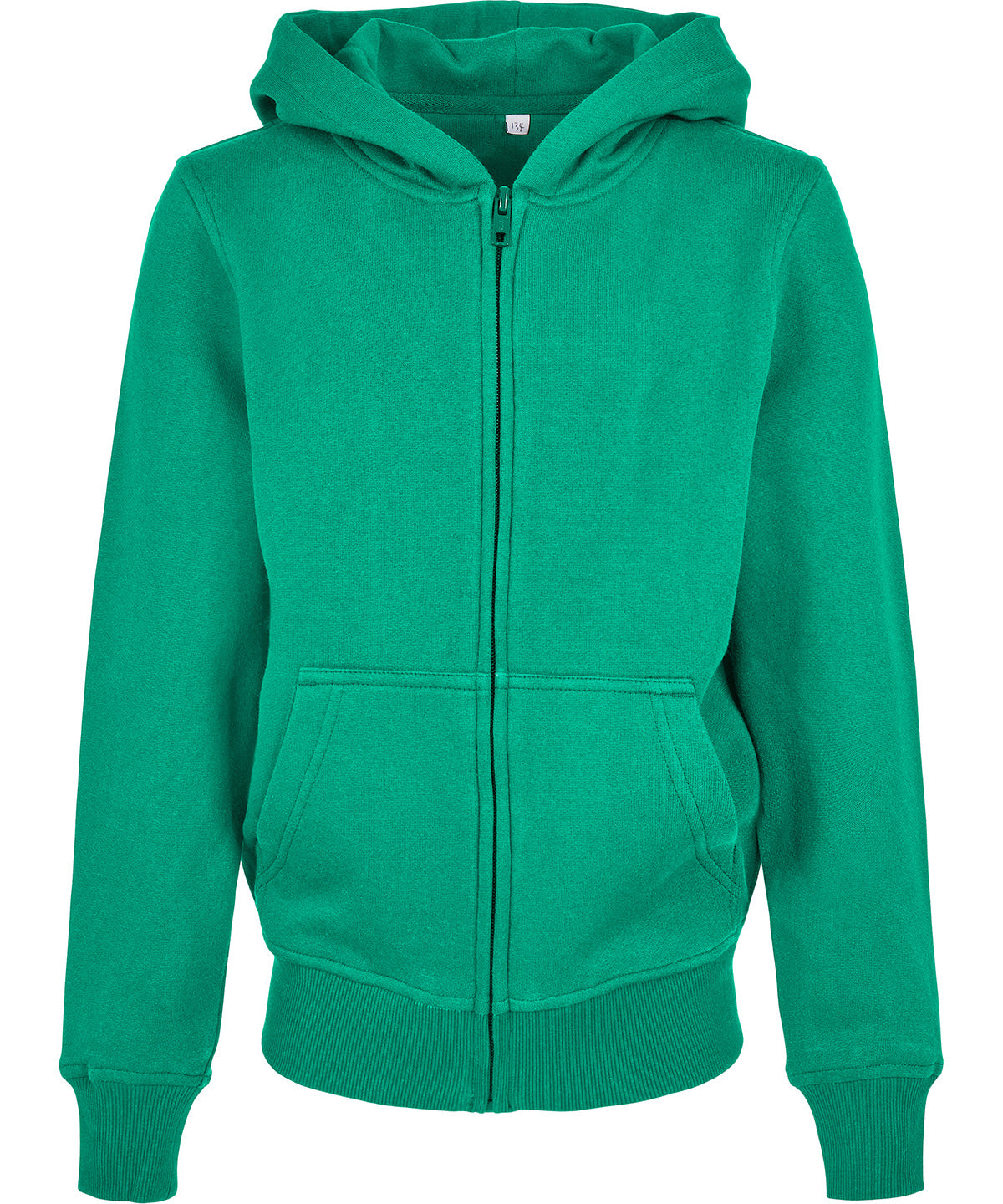 Organic kids basic zip hoodie | grass green