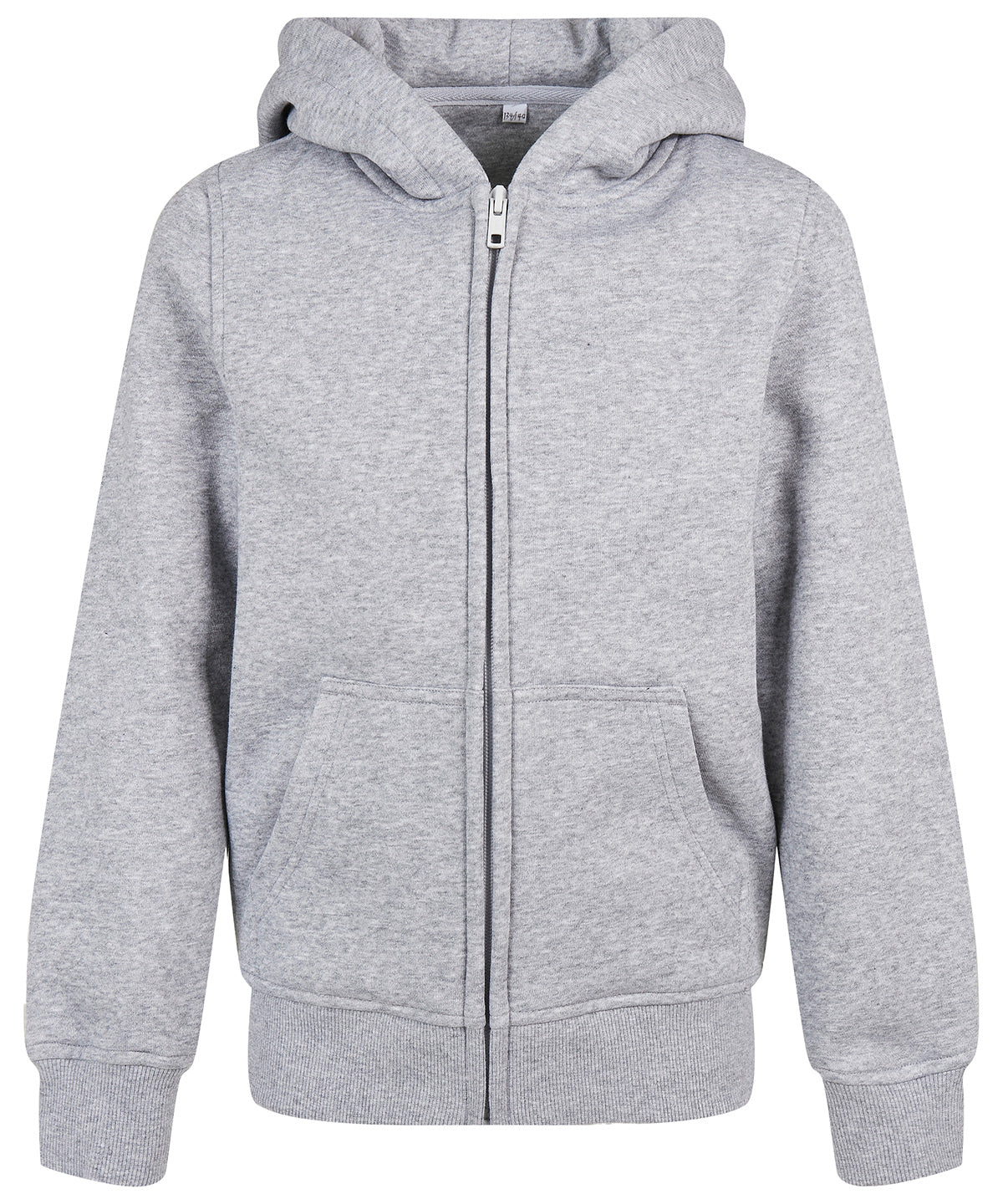Organic kids basic zip hoodie | heather grey