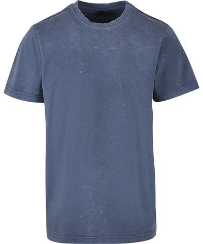 Acid washed round neck tee | vintage blue