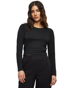 Womens short long sleeve | black