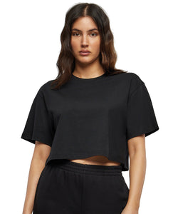 Womens short oversized tee | black