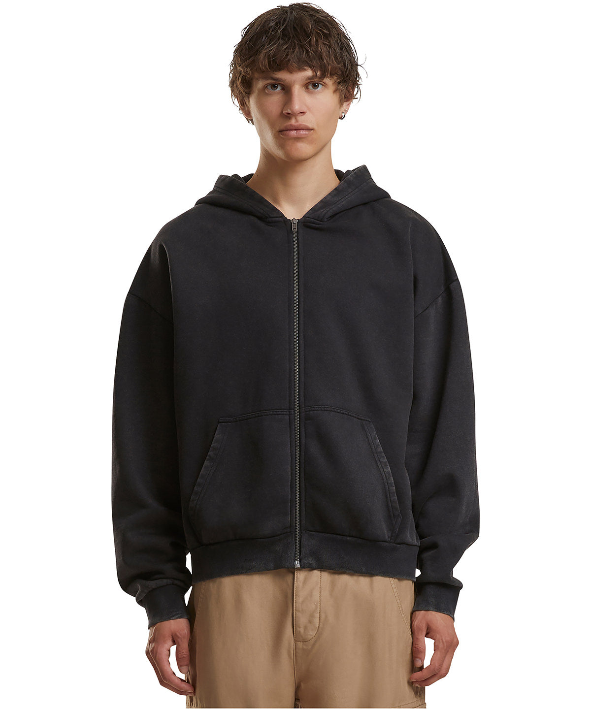 Vintage heavy zip hoodie | black