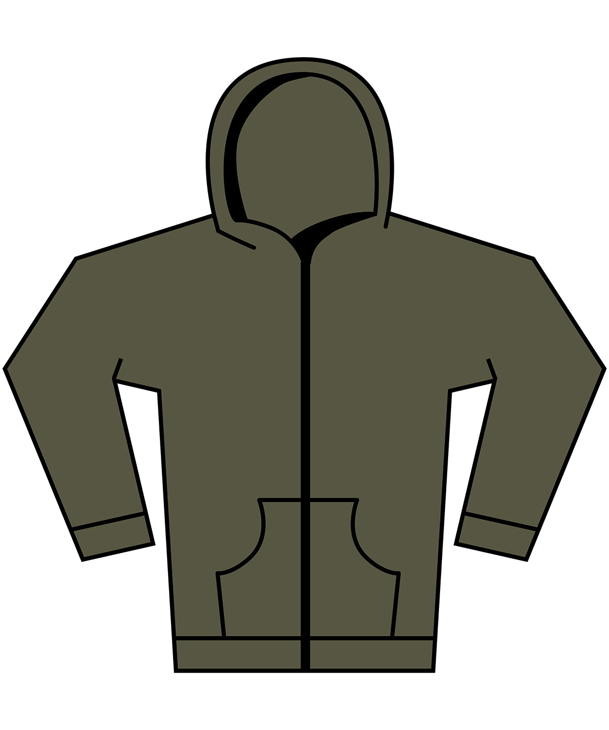Vintage heavy zip hoodie | olive