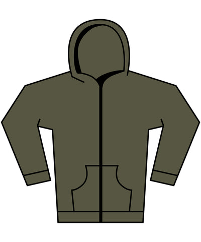 Vintage heavy zip hoodie | olive
