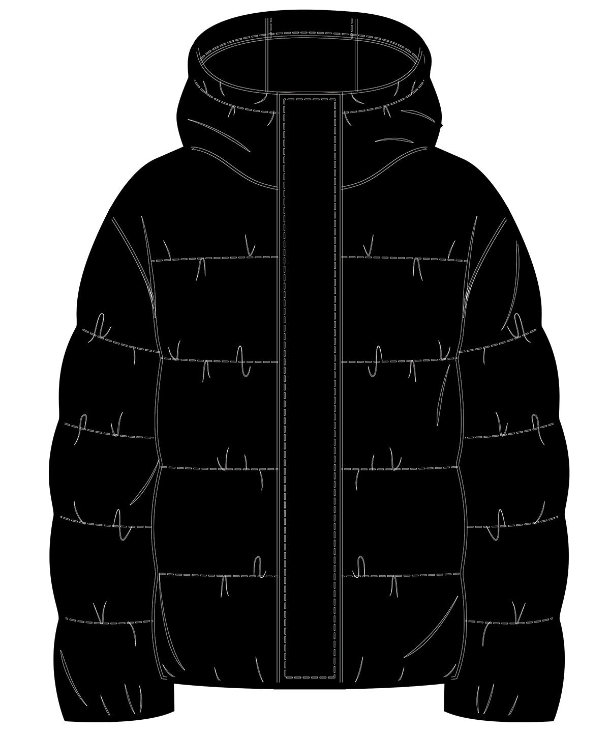 Womens loose puffer jacket | black