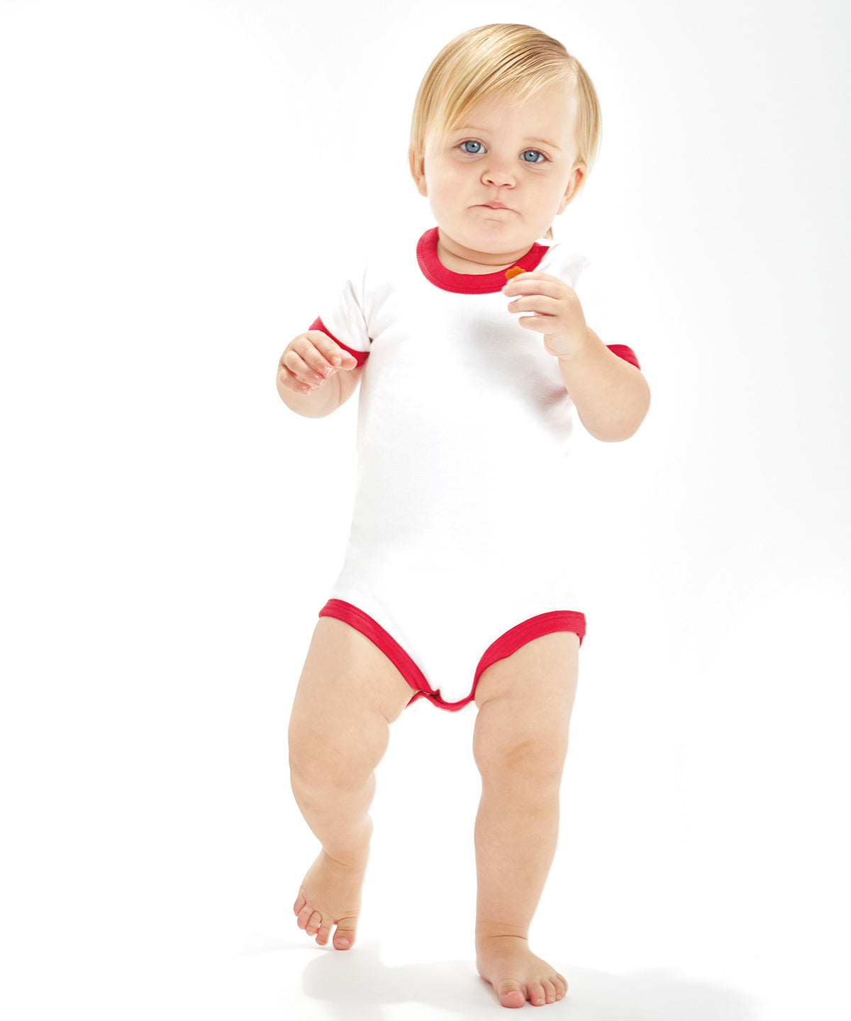 Ringer bodysuit | organic white/kelly green