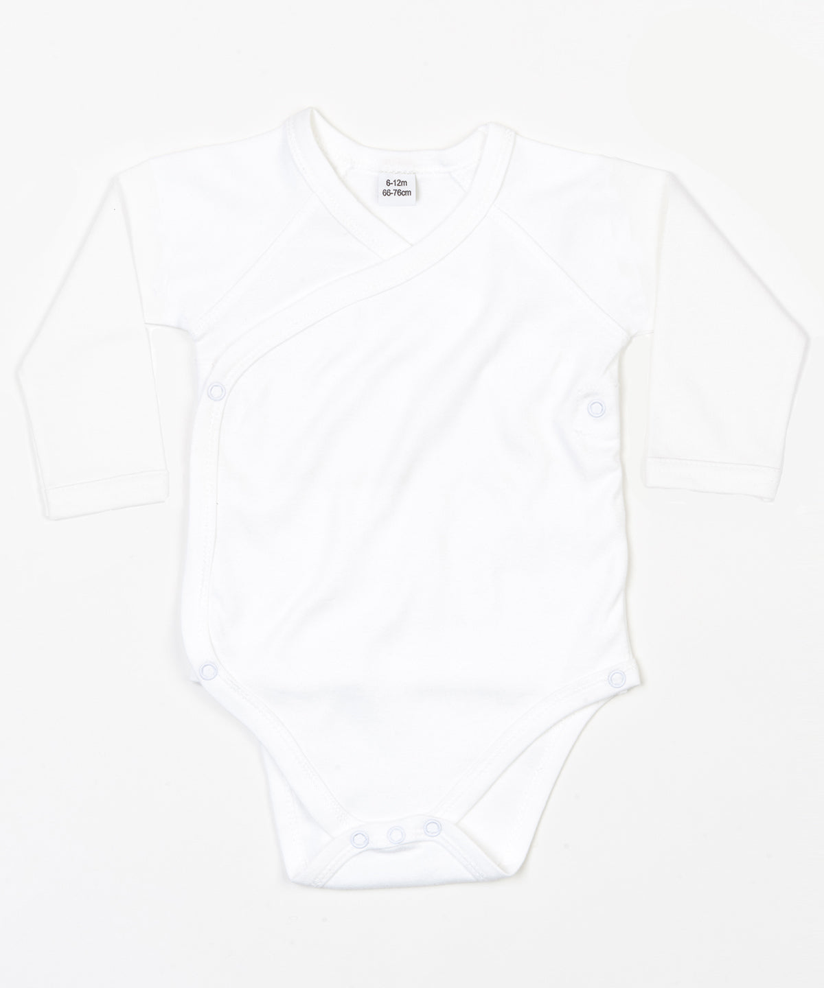 Baby long sleeve kimono bodysuit | white