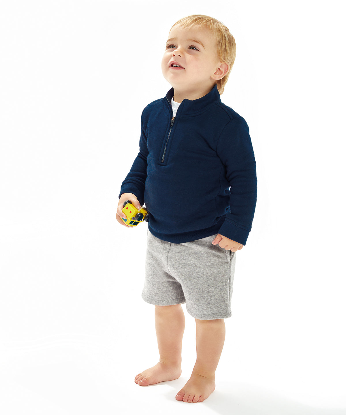 Baby -zip sweatshirt | heather grey melange