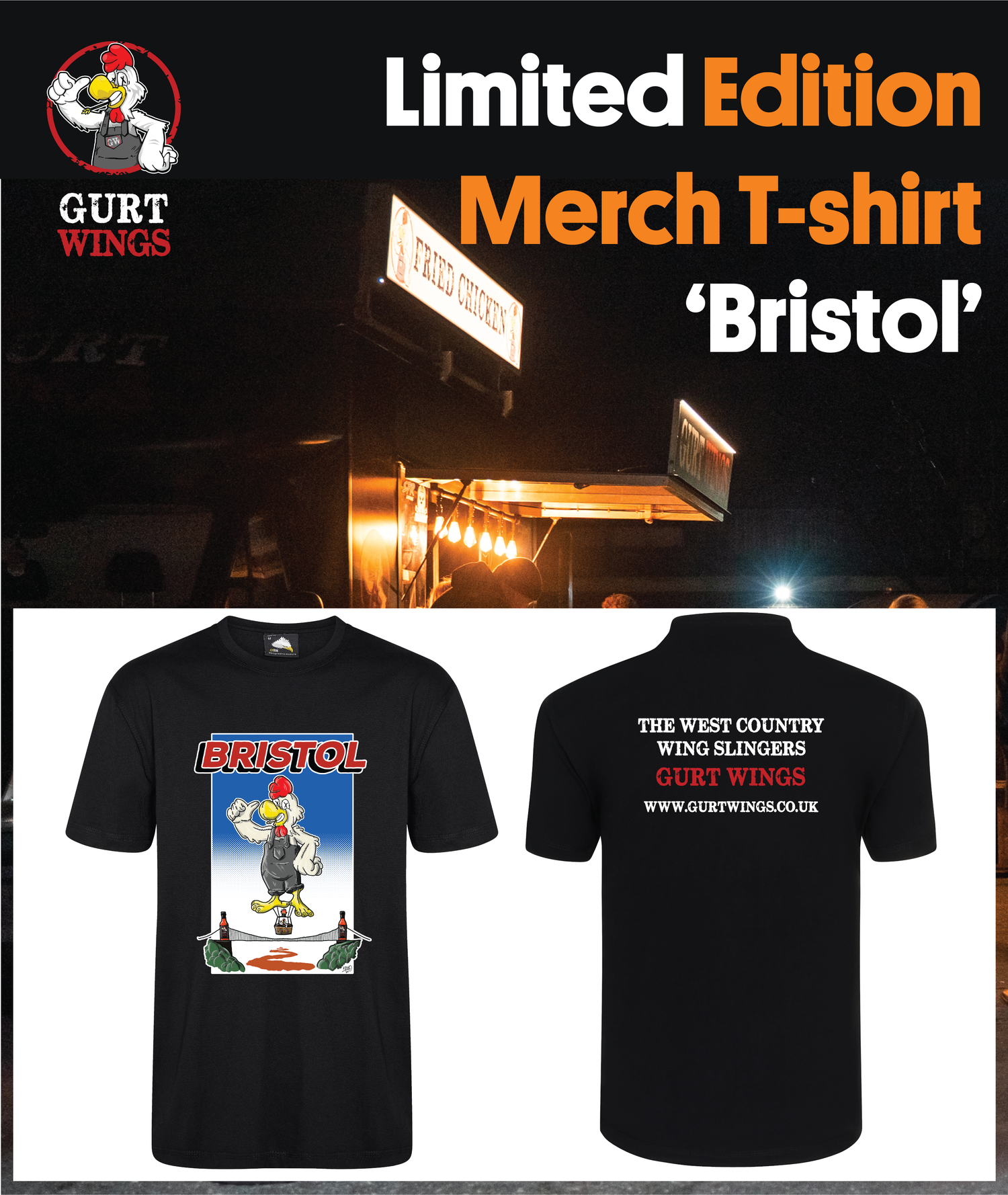 Gurt Wings - 'Limited Edition' Merch T-Shirt - Bristol