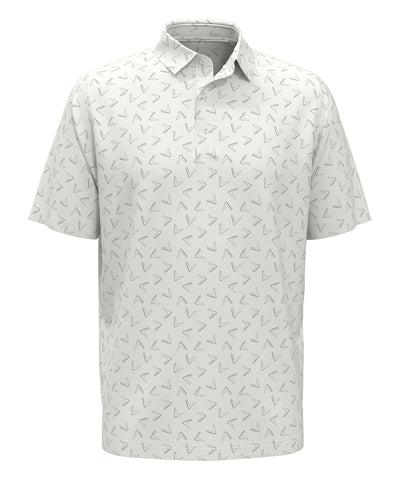 All-over large chev printed polo | bright white