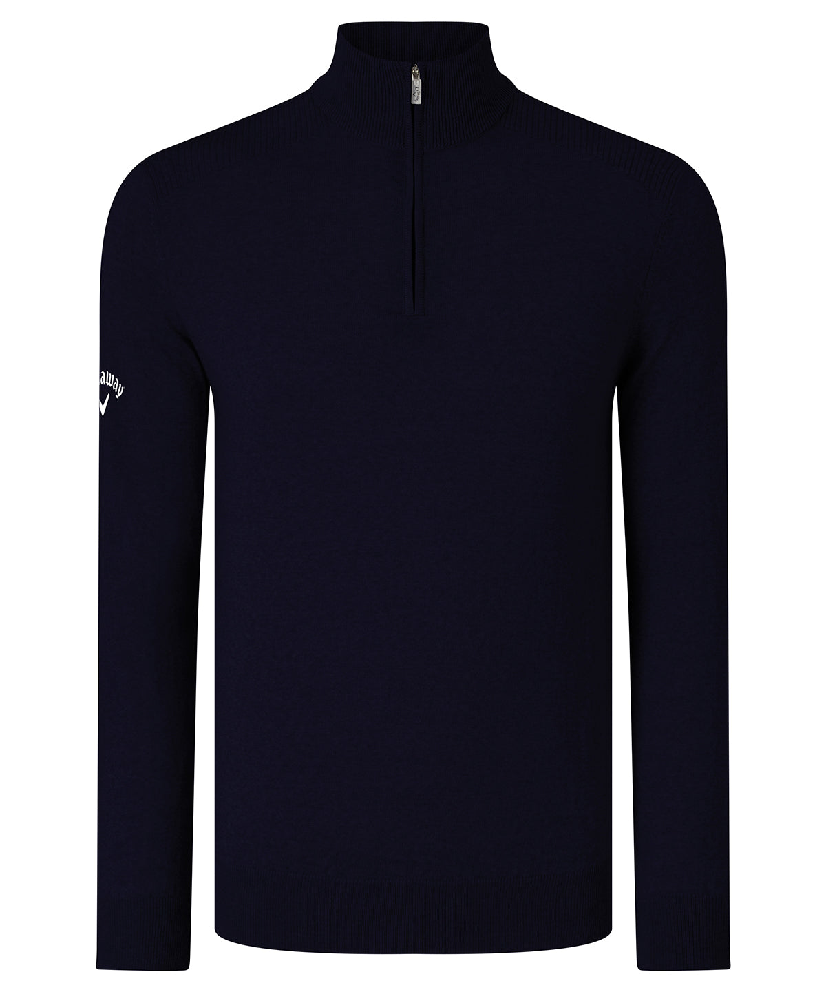 Ribbed  zip Merino sweater | dark navy (peacoat navy)