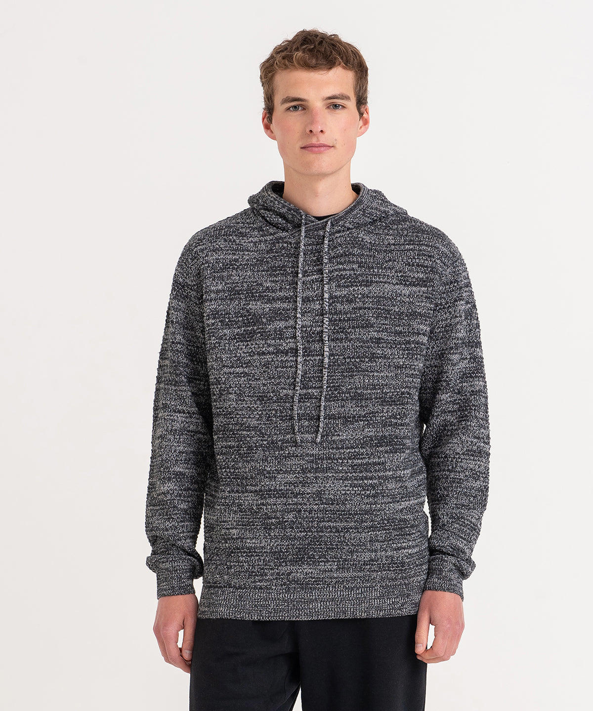 Iguazu regen knitted hoodie | charcoal/black