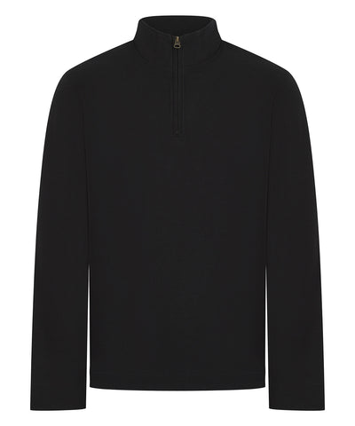 Premium piqu 1/4-zip top | black