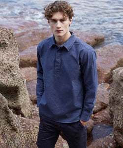 Pullover drill shirt | washed navy