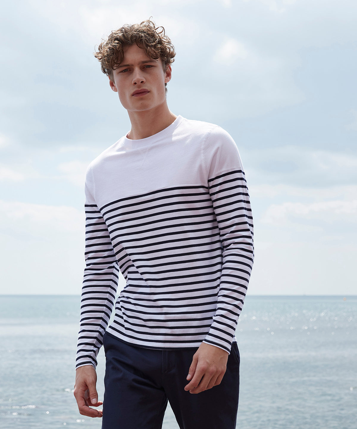 Long sleeve Breton striped T | white/navy