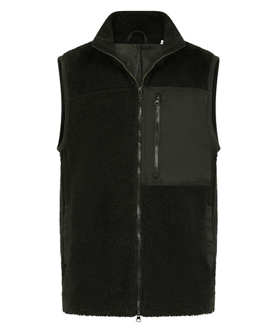 Recycled sherpa gilet | dark olive