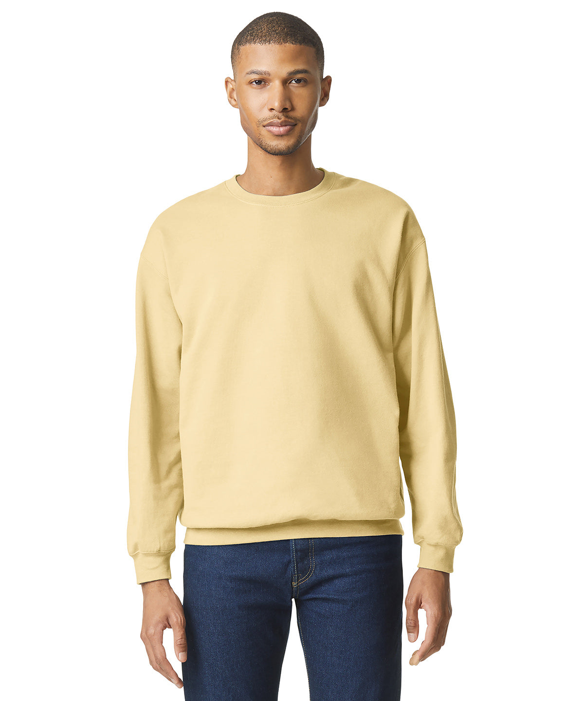 Softstyle midweight fleece adult crew neck | light pink