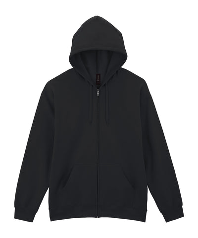 Softstyle midweight fleece adult full-zip hooded sweatshirt | black