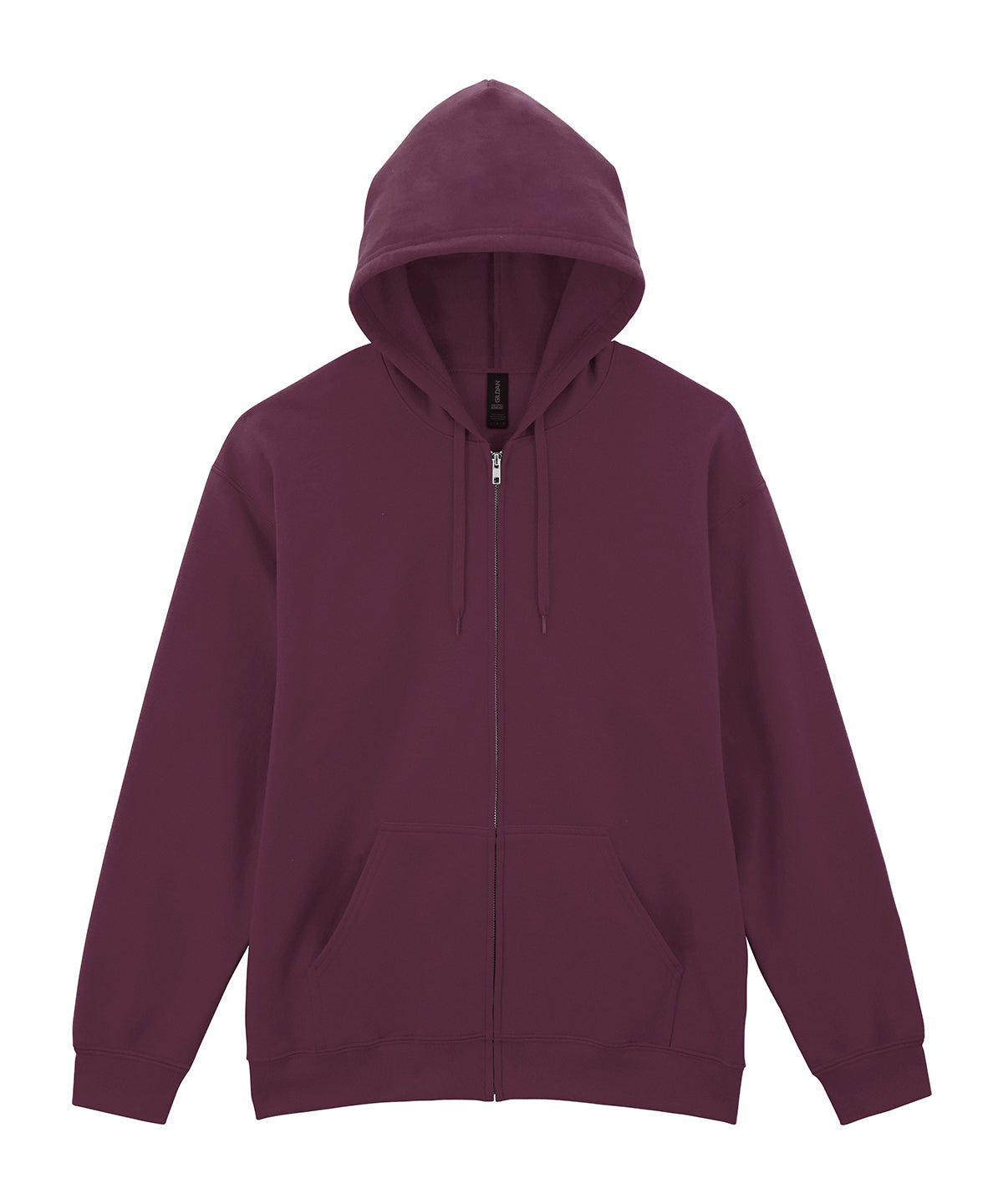 Softstyle midweight fleece adult full-zip hooded sweatshirt | maroon