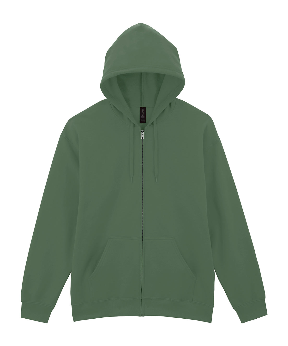 Softstyle midweight fleece adult full-zip hooded sweatshirt | military green