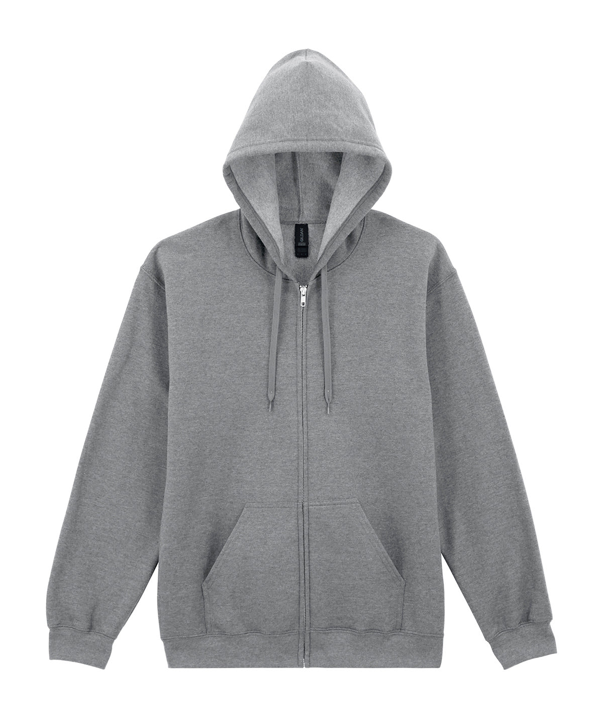 Softstyle midweight fleece adult full-zip hooded sweatshirt | ringspun sport grey