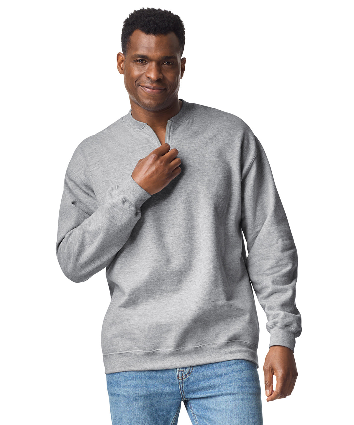 Softstyle midweight adult fleece 1/4-zip sweatshirt | black