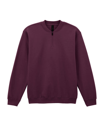 Softstyle midweight adult fleece 1/4-zip sweatshirt | maroon