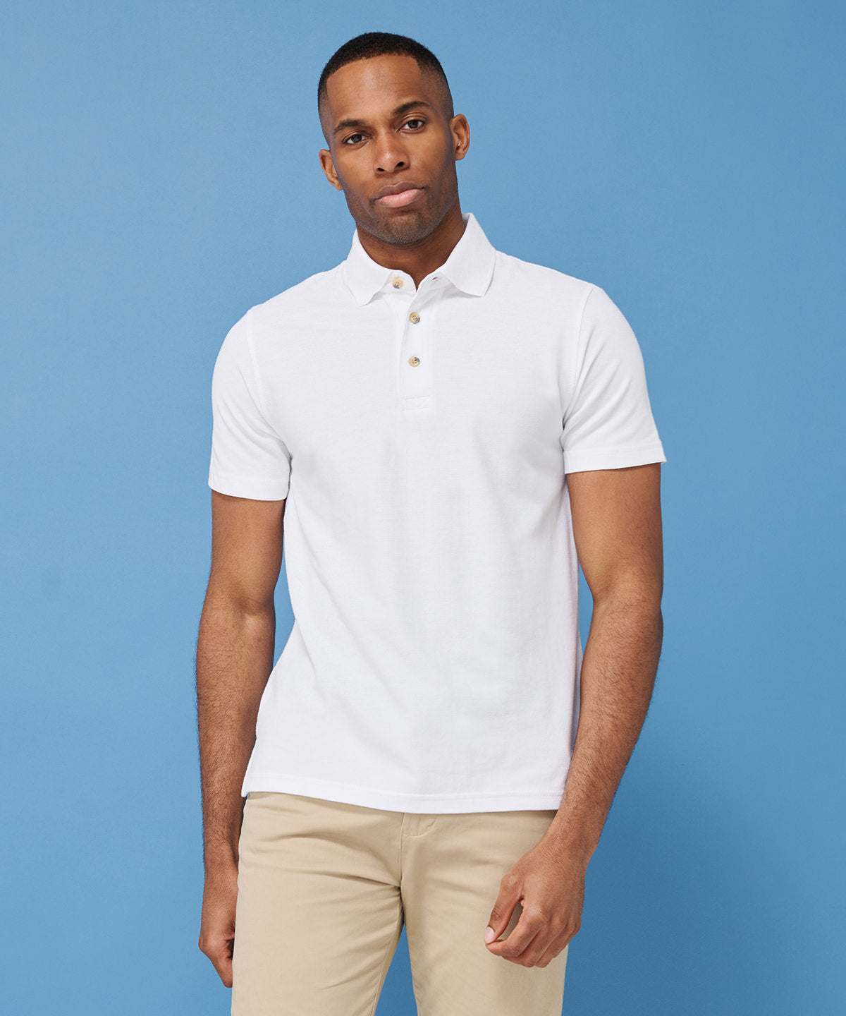 Classic cotton piqu polo with stand-up collar | Purple
