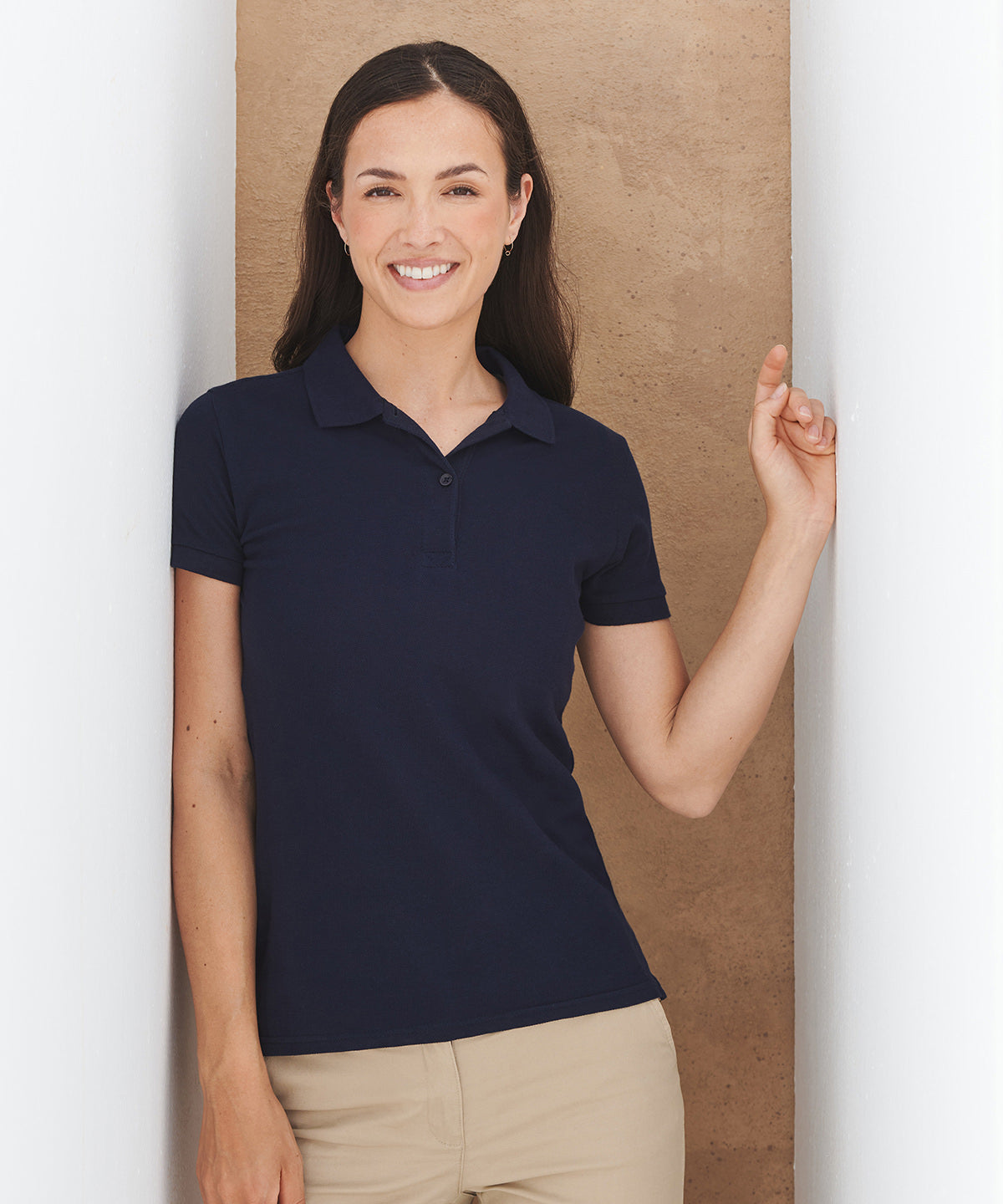 Womens micro-fine piqu polo shirt | black