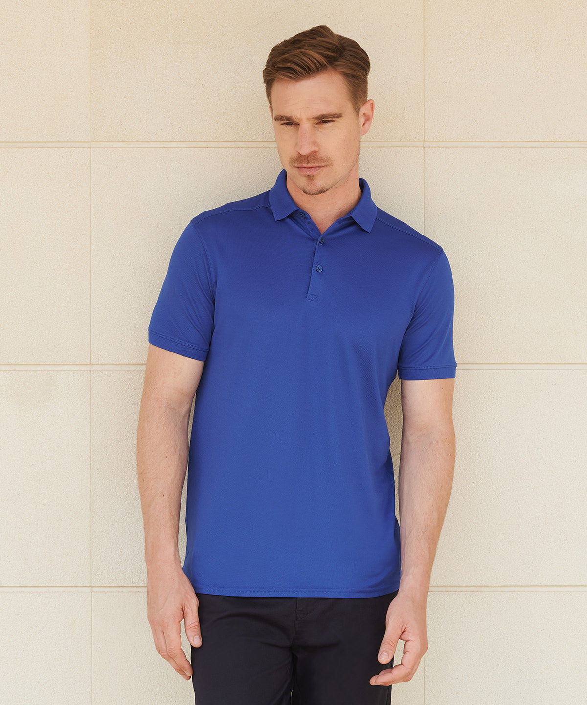 Stretch polo shirt with wicking finish (slim fit) | black