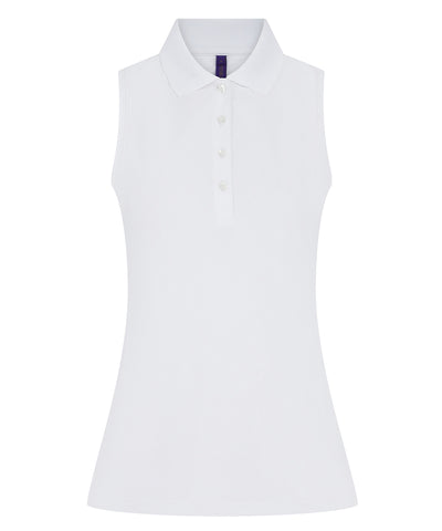 Womens sleeveless Coolplus® polo shirt | white