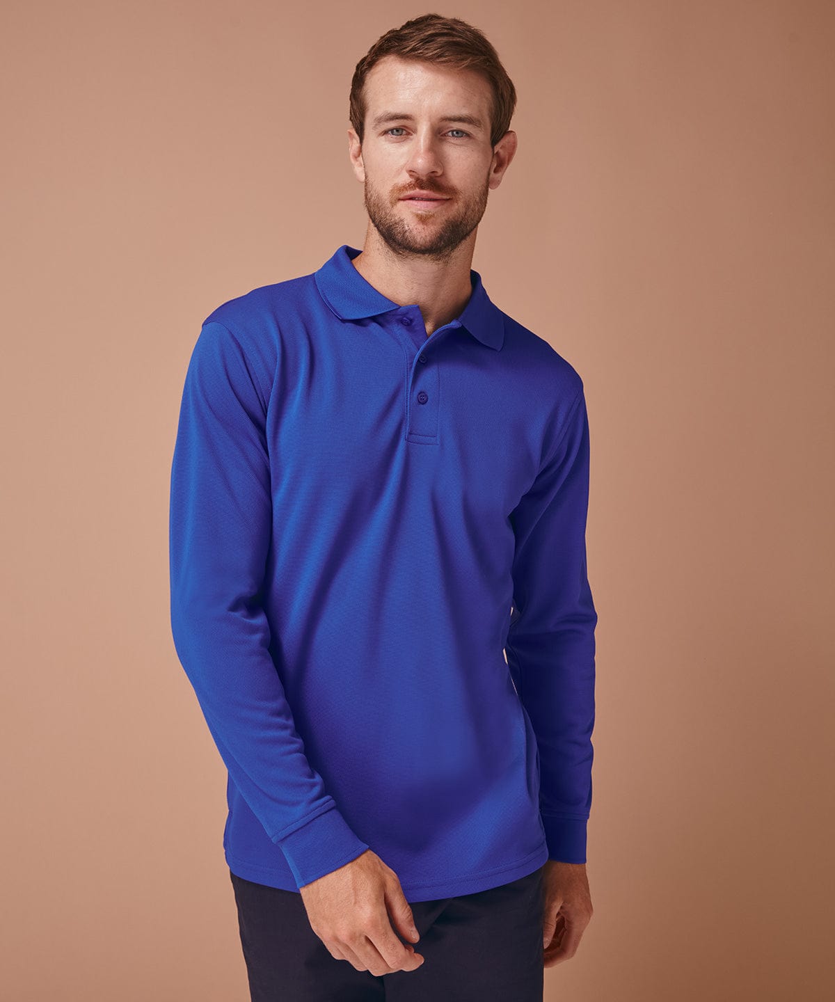 Long sleeve Coolplus® polo shirt | Navy*