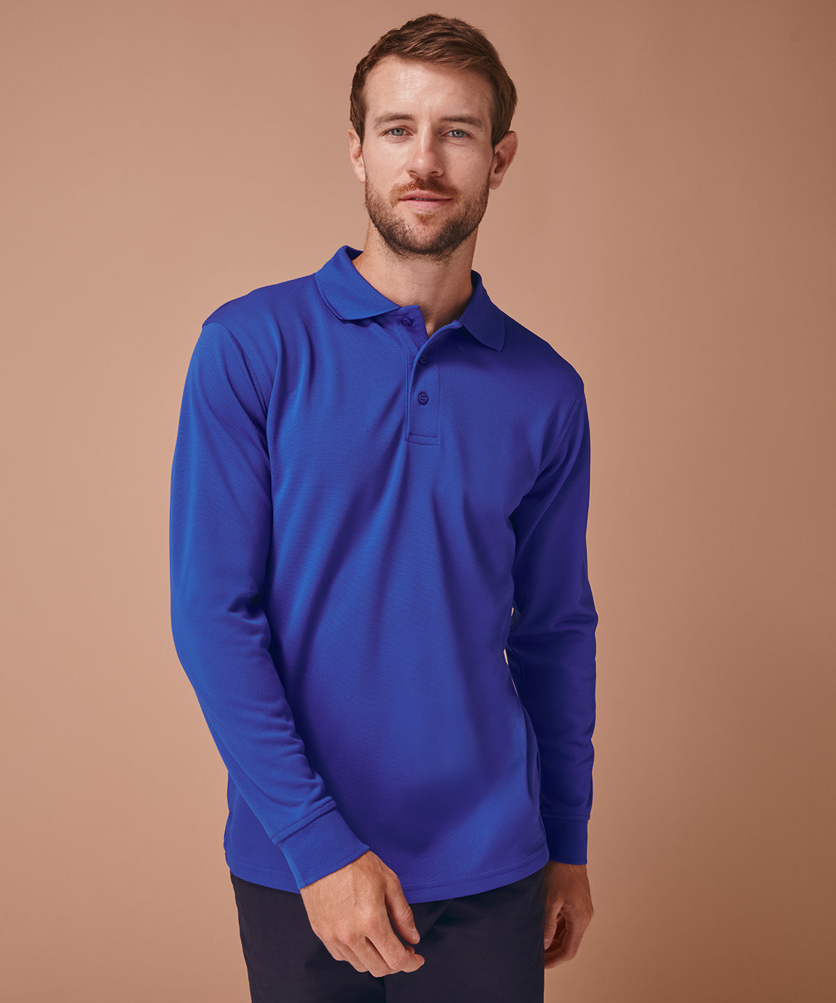 Long sleeve Coolplus® polo shirt | Navy*