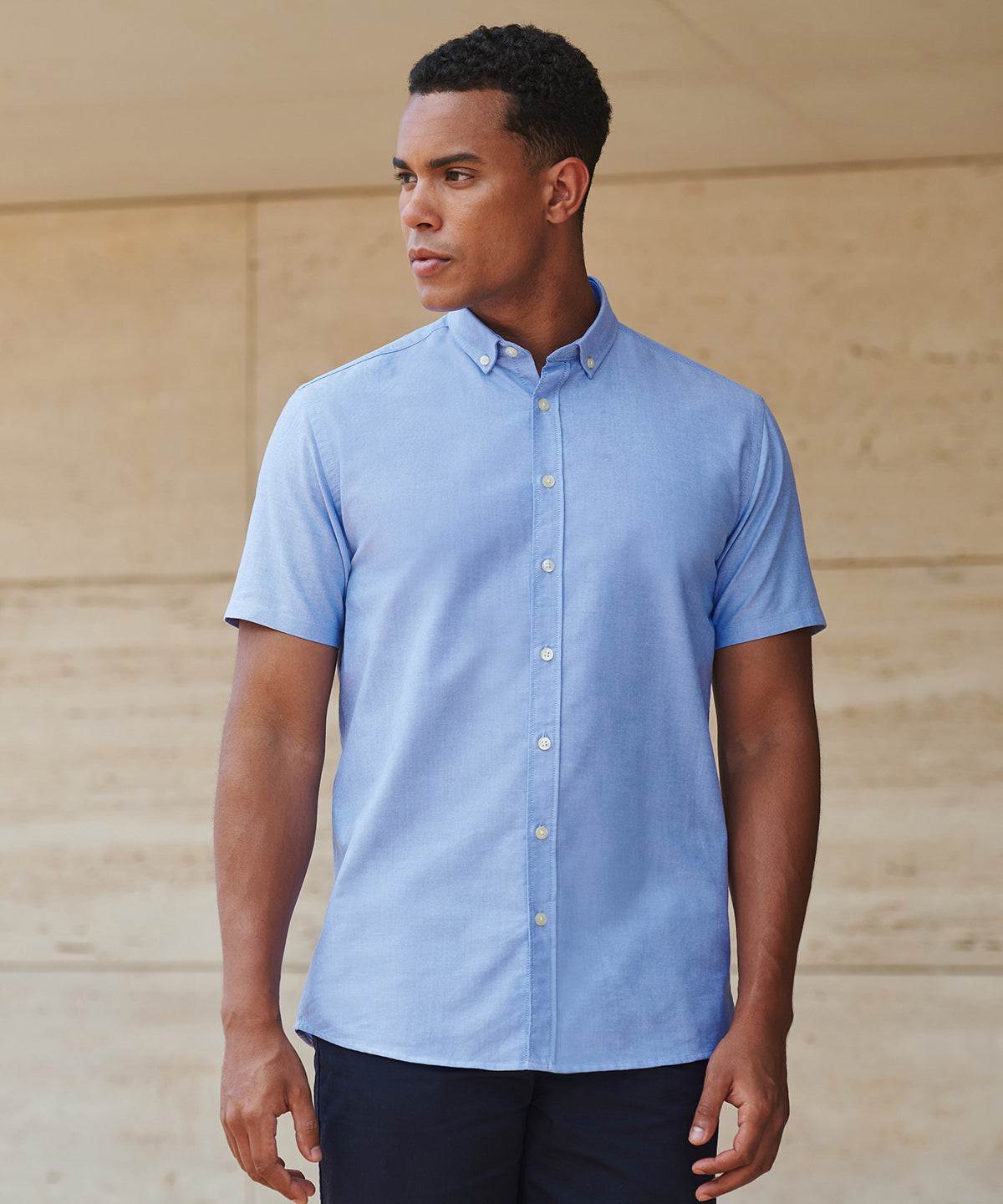 Modern short sleeve Oxford shirt | blue