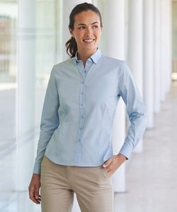 Womens long sleeve cotton-feel Coolplus® shirt | black