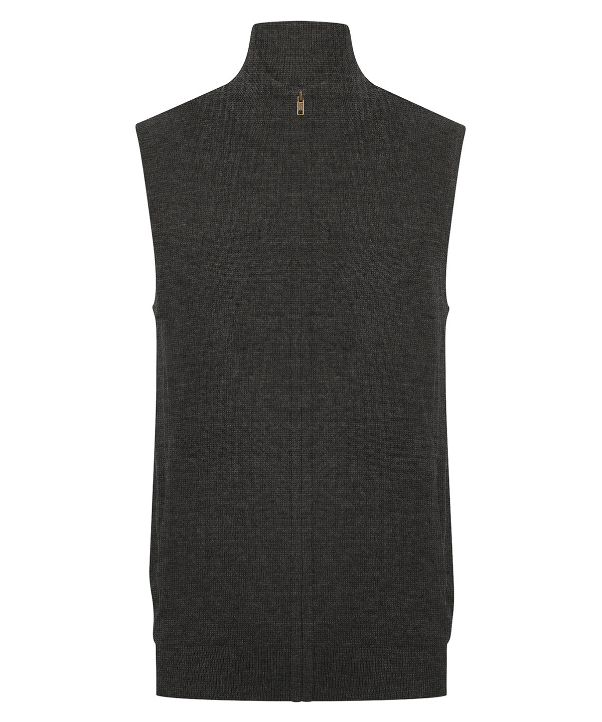 Sleeveless zip-through jumper | grey marl