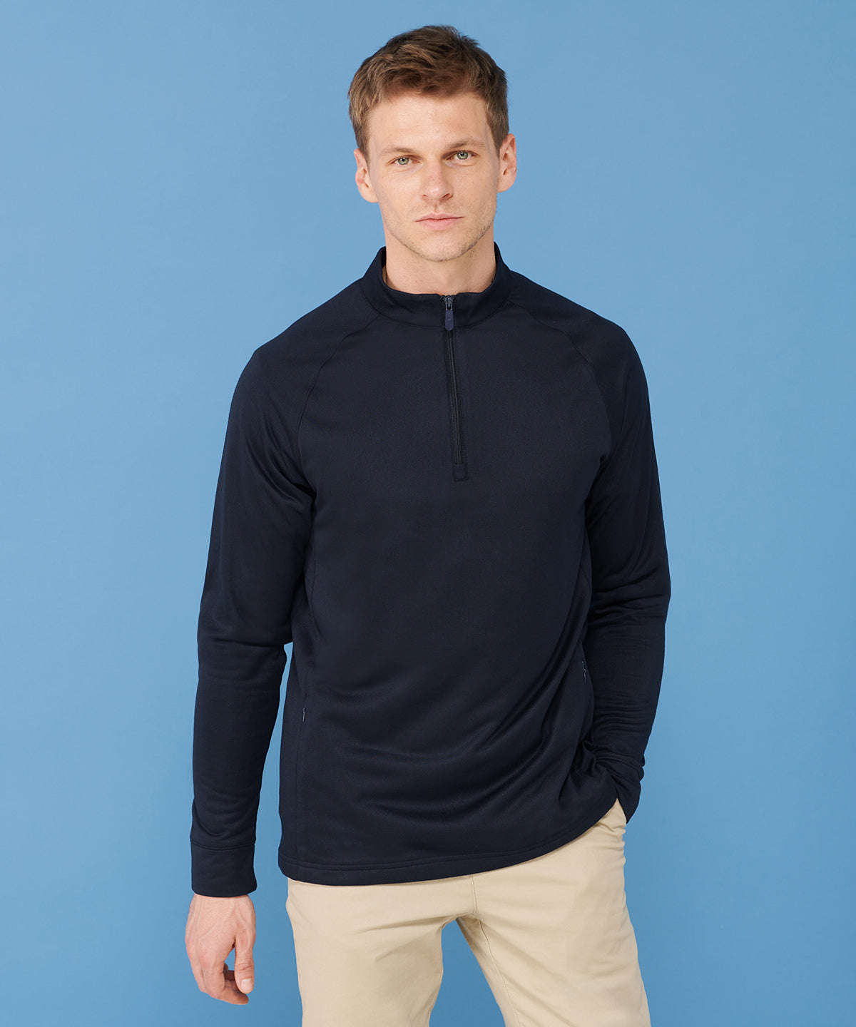 zip top with wicking finish | Grey Marl