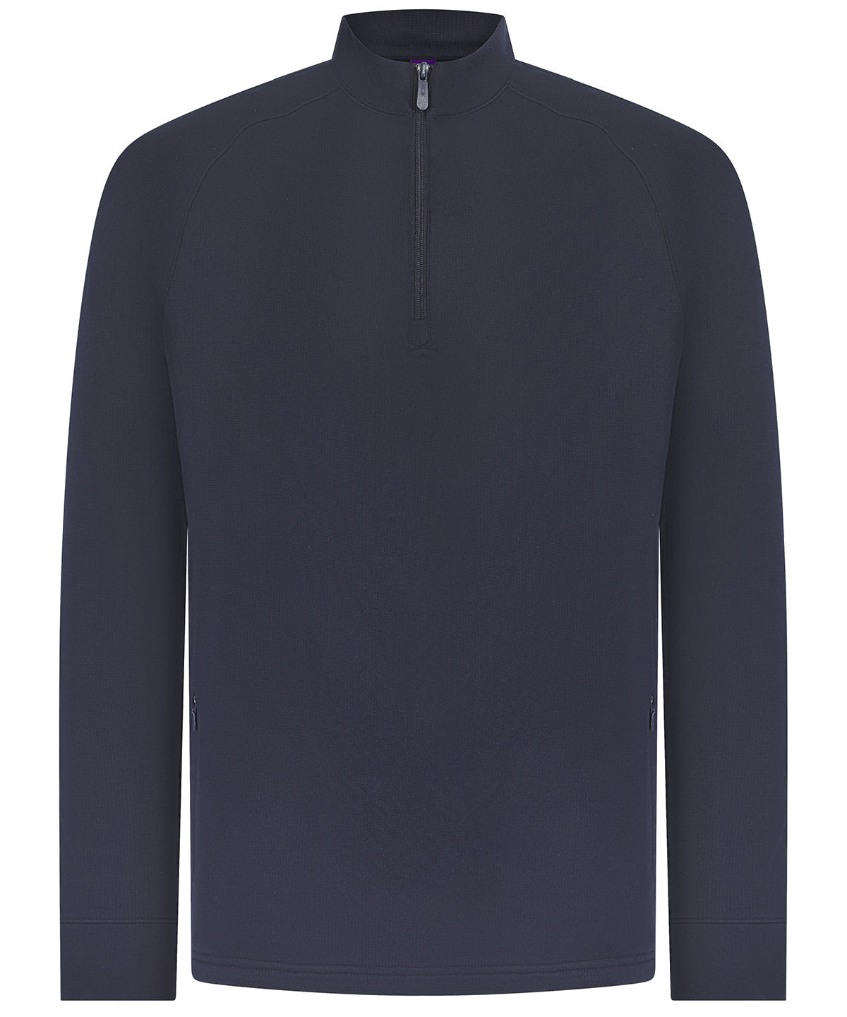 zip top with wicking finish | navy