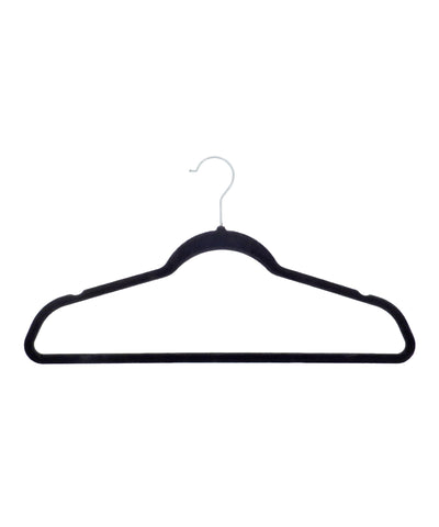 Velvet-effect coat hangers (25-pack) | black