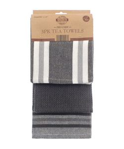 Pro Chef tea towel | grey stripe
