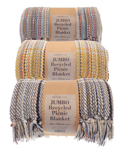 Jumbo recycled picnic blanket | mixed fabric colour