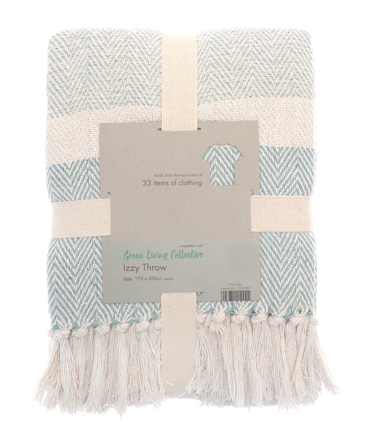 Izzy recycled throw | duck egg