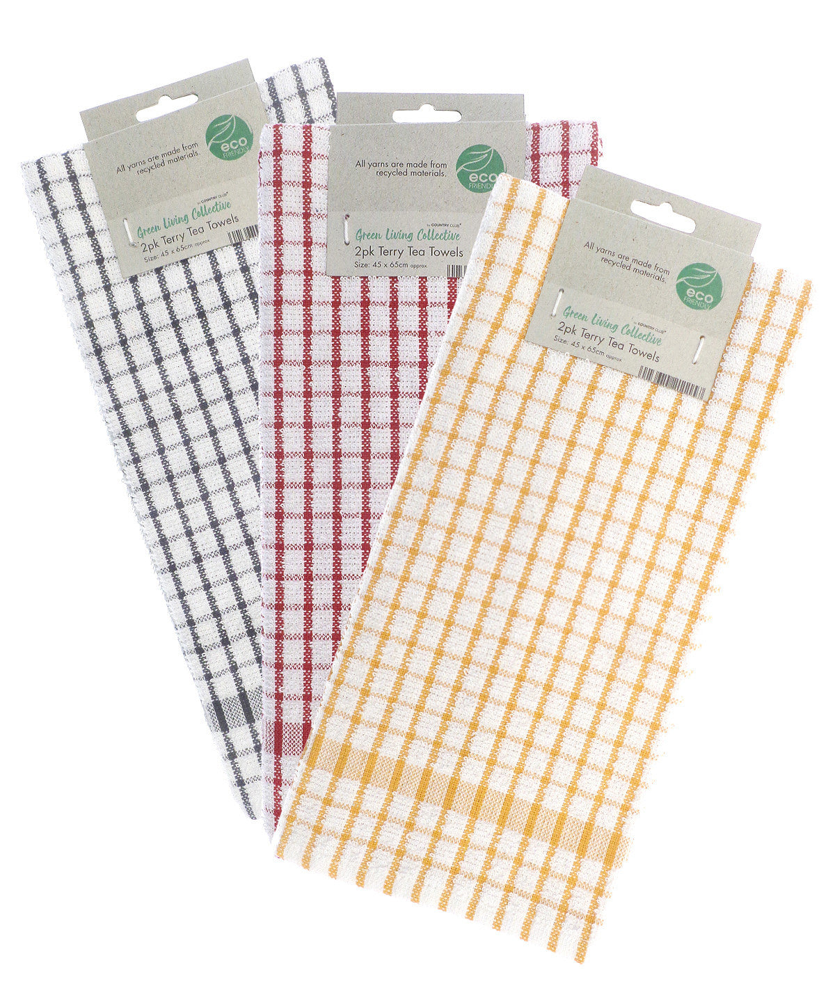 Recycled terry tea towels (2-pack) | yellow