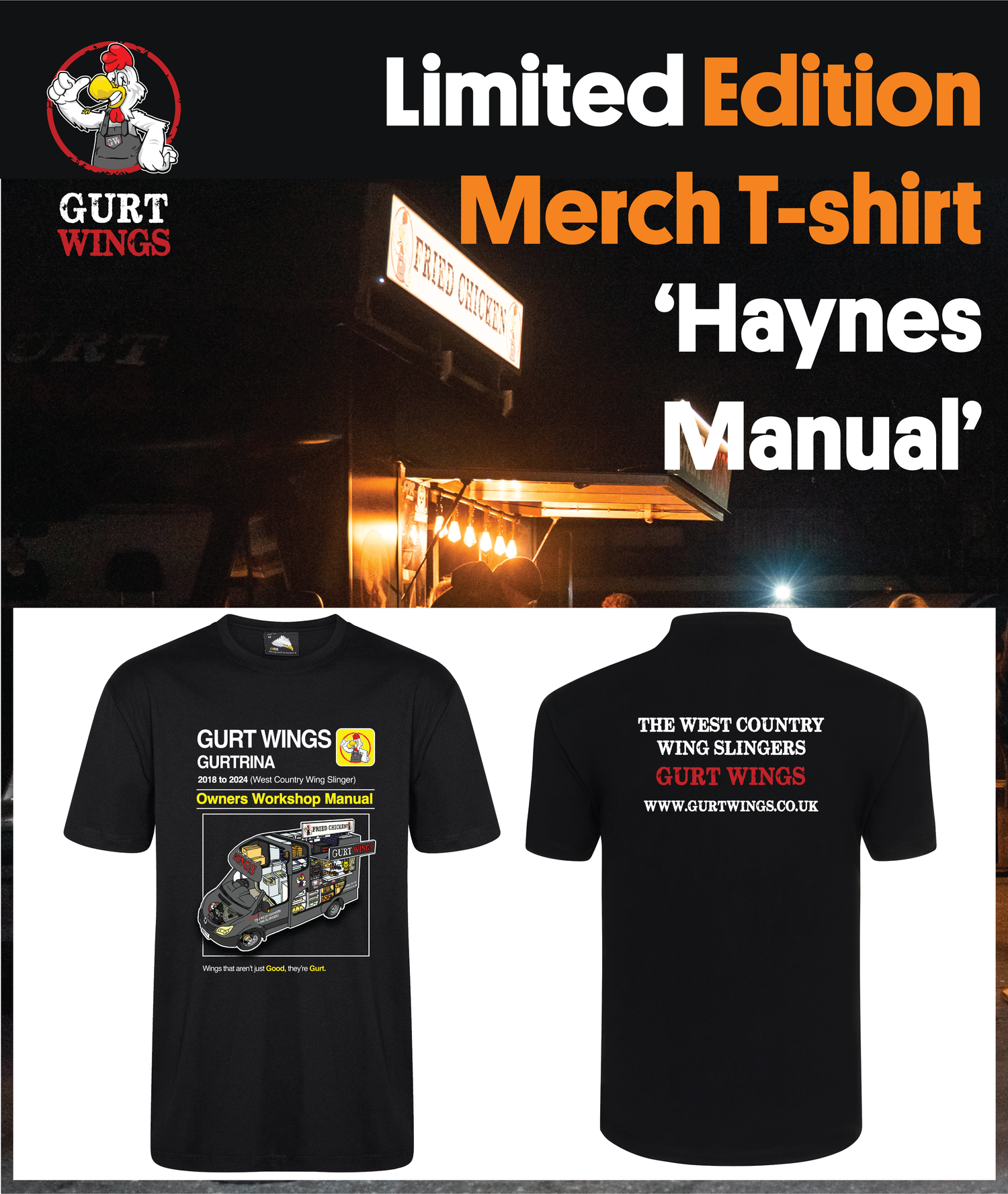 Gurt Wings - 'Limited Edition' Merch T-Shirt - Haynes Manual