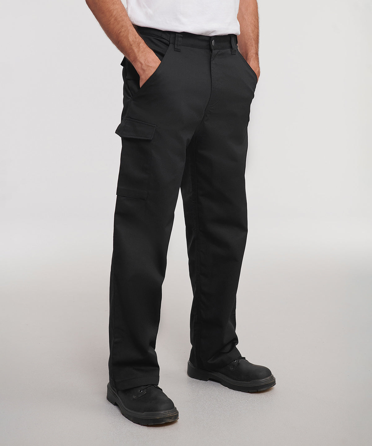 Polycotton twill workwear trousers | black