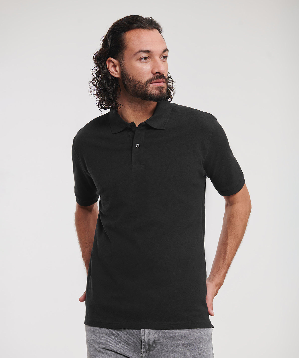 Classic cotton piqu polo | black