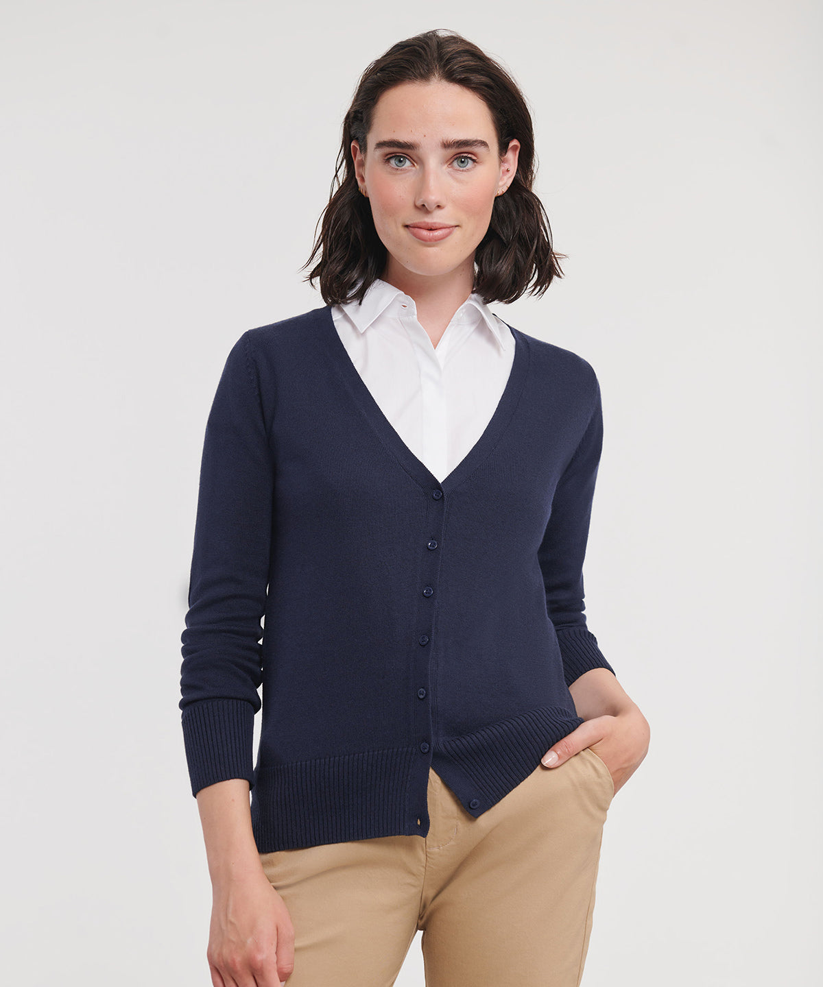 Womens v-neck knitted cardigan | black