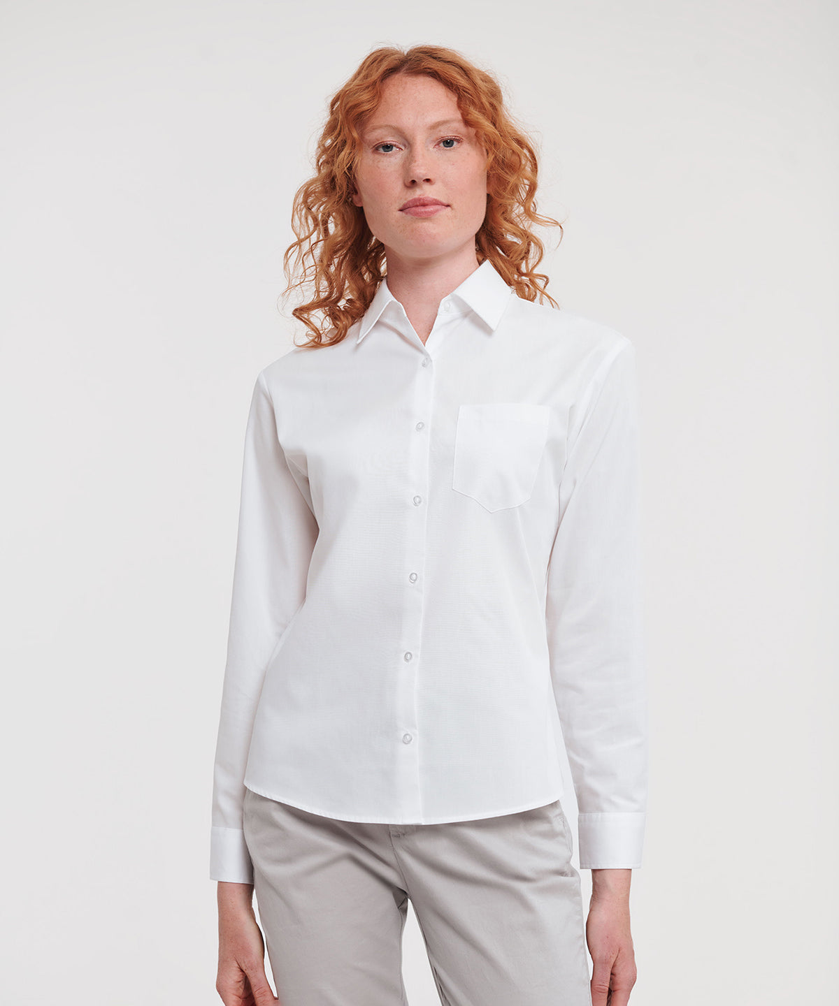 Womens long sleeve 100 cotton poplin shirt | Black