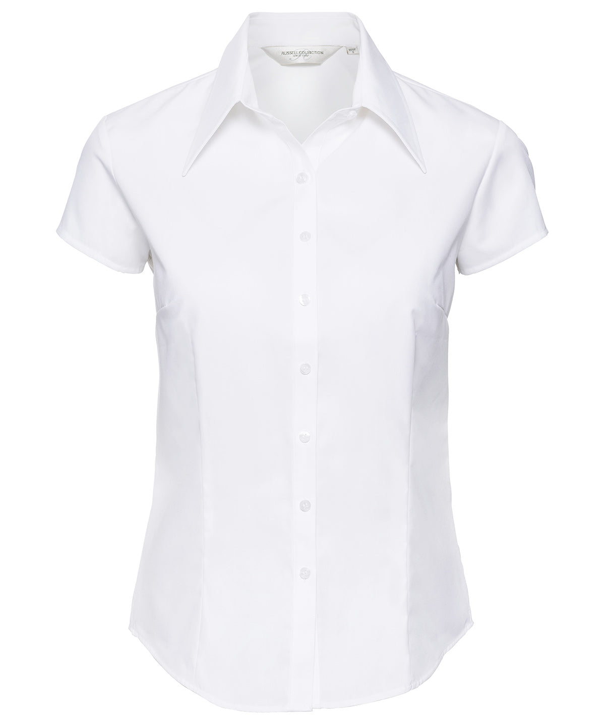 Womens cap sleeve Tencel® fitted shirt | Navy